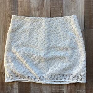 Reformation Veranda White Floral Mini Skirt  Size 6